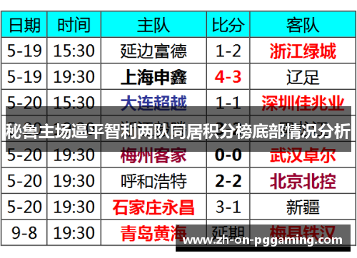 秘鲁主场逼平智利两队同居积分榜底部情况分析